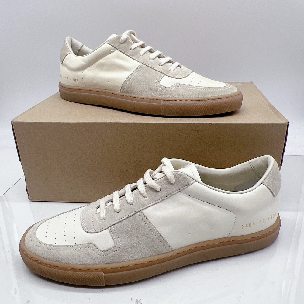 Common Projects BBall Slim Men's Sneaker Off White Leather Suede EU 41 US 8